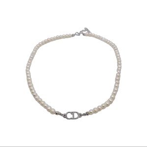 Silver Pearl Dior Necklace